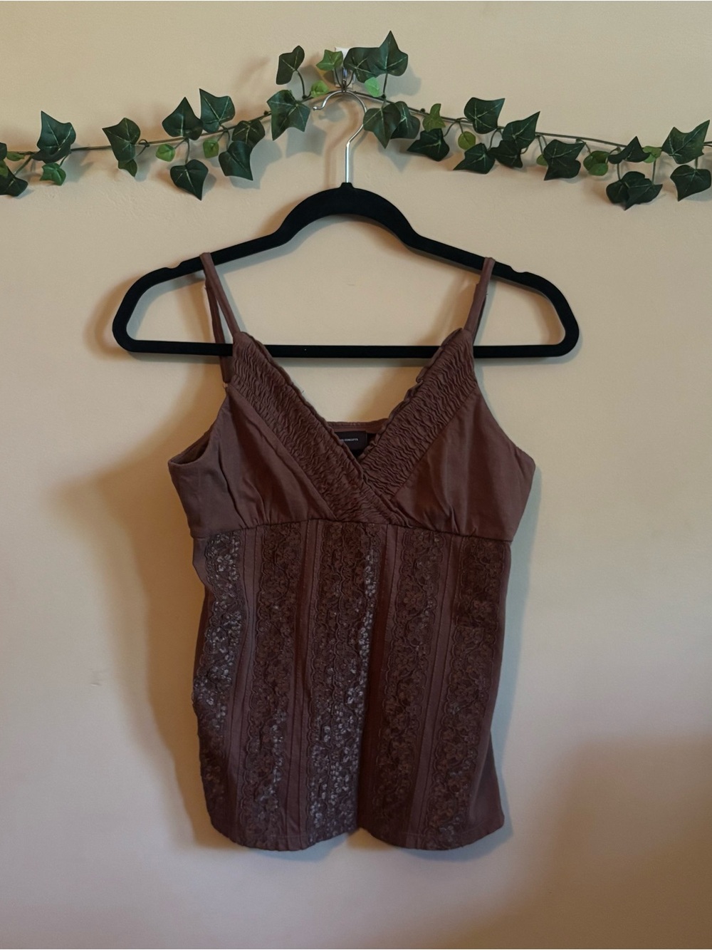 INC International Concepts Women’s Brown Lace Indie Boho Grunge Adjustable Cami